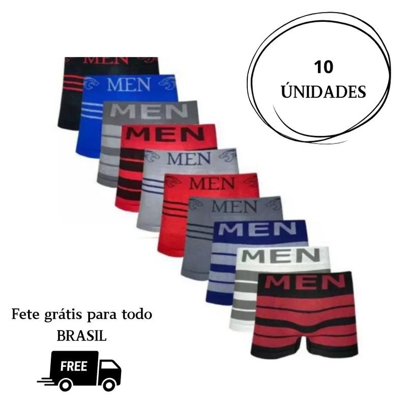 Kit com 10 cuecas boxer